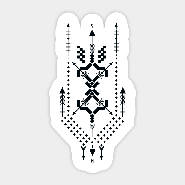 Boho Totem Compass Sticker by NomesInk